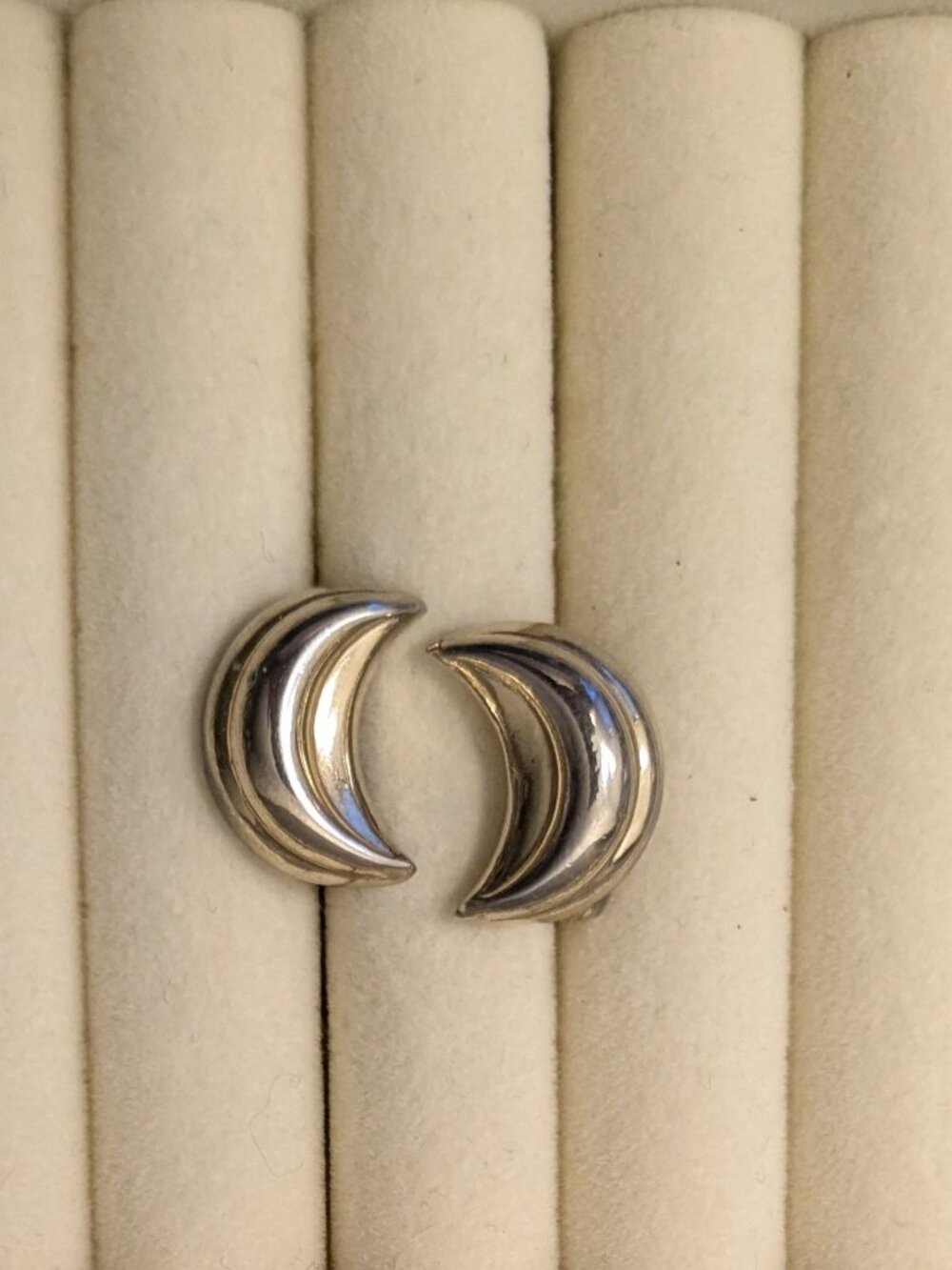 Vintage Napier 1/2 Moon Clip On Earrings